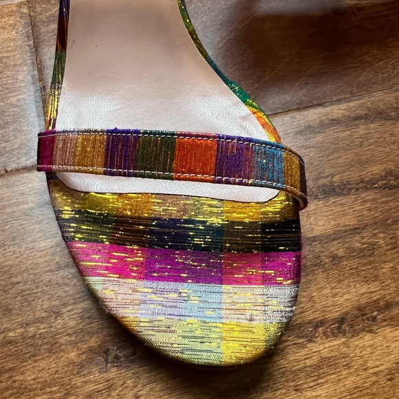 Stuart Weitzman Nunaked sandal in Metallic plaid . Brand new inbox - Picture 9 of 11